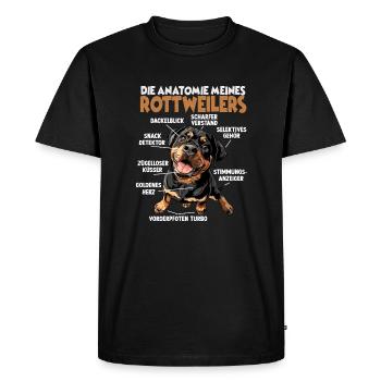 Drôle Rottweiler Chien Propriétaire T Rottweiler Dog Walk - T-shirt Premium bio Homme - noir - Devant - Nico (187cm)