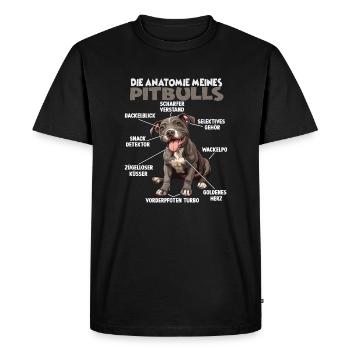 Funny Pitbull T pour les propriétaires de chiens promenades de chiens - T-shirt Premium bio Homme - noir - Devant - Nico (187cm)