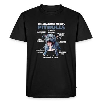 Drôle Américain Staffordshire Chien Propriétaire Pitbull - T-shirt Premium bio Homme - noir - Devant - Nico (187cm)