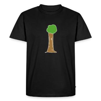 arbre, icône, nature, vert, plante - T-shirt Premium bio Homme - noir - Devant - Nico (187cm)