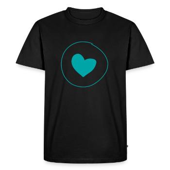 Heart, Circle, Symbol, Shape, Love, Blue - Men's Premium Organic T-Shirt - black - Front - Nico (187cm)