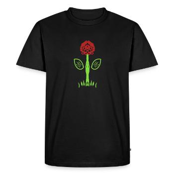 Fleur, Rose, Symbole, Forme, Plante - T-shirt Premium bio Homme - noir - Devant - Nico (187cm)