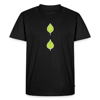 deux feuilles vert feuille naturel - T-shirt Premium bio Homme - noir - Devant - Nico (187cm)