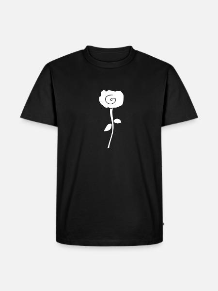 Plant Flower Rose Symbol - Men's Premium Organic T-Shirt - black