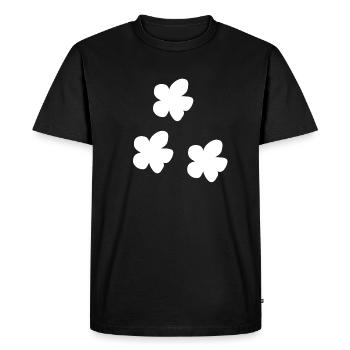 three flowers flower symbol plant nature - Men's Premium Organic T-Shirt - black - Front - Nico (187cm)