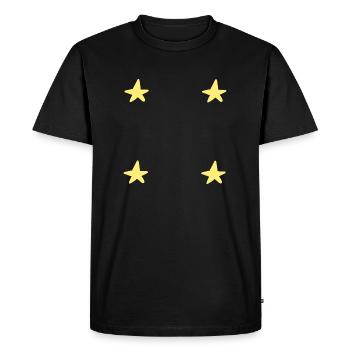 Symbole Quatre Étoiles Forme Jaune - T-shirt Premium bio Homme - noir - Devant - Nico (187cm)
