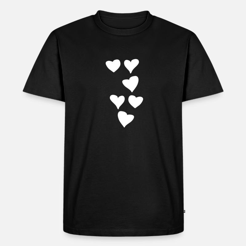 herzen muster herz - Männer Premium Bio T-Shirt - Schwarz