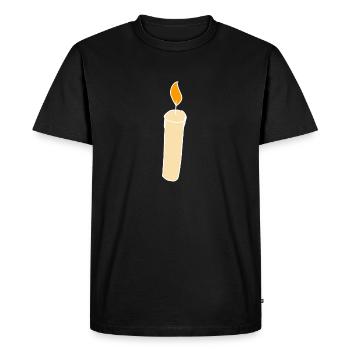 Candle Symbol Fire Light - Men's Premium Organic T-Shirt - black - Front - Nico (187cm)
