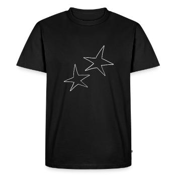 Symbole d’étoile Forme Deux étoiles - T-shirt Premium bio Homme - noir - Devant - Nico (187cm)
