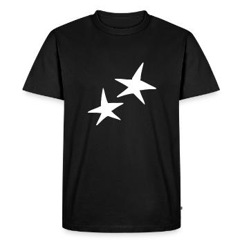 Star Shape Two Stars Icon - Men's Premium Organic T-Shirt - black - Front - Nico (187cm)