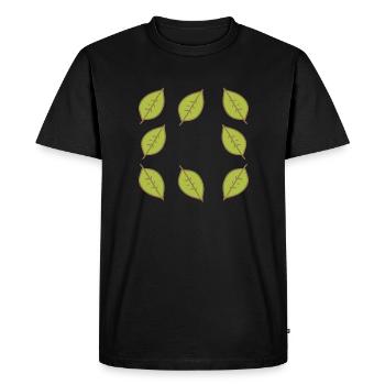 Frame Leaf Leaves Green Shape Nature - Men's Premium Organic T-Shirt - black - Front - Nico (187cm)