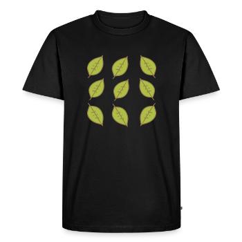 Pattern Leaf Leaves Frame Green Shape Nature - Men's Premium Organic T-Shirt - black - Front - Nico (187cm)
