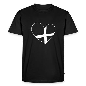 Croix de pavé ruban Heart Lines - T-shirt Premium bio Homme - noir - Devant - Nico (187cm)
