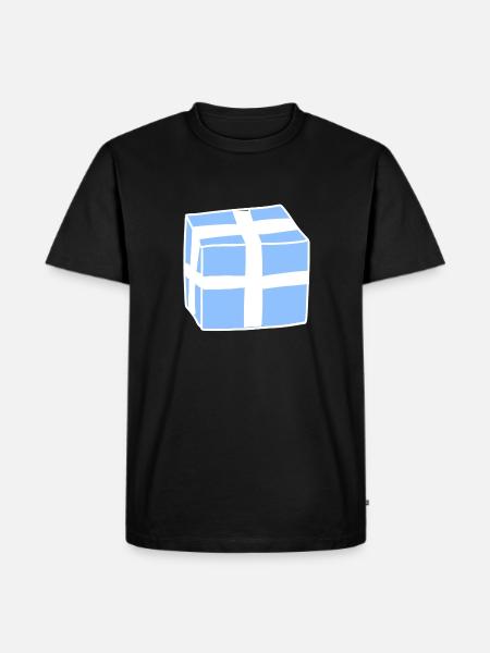 Gift Icon Box Blue - Men's Premium Organic T-Shirt - black