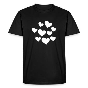 heart pattern hearts symbol love - Men's Premium Organic T-Shirt - black - Front - Nico (187cm)
