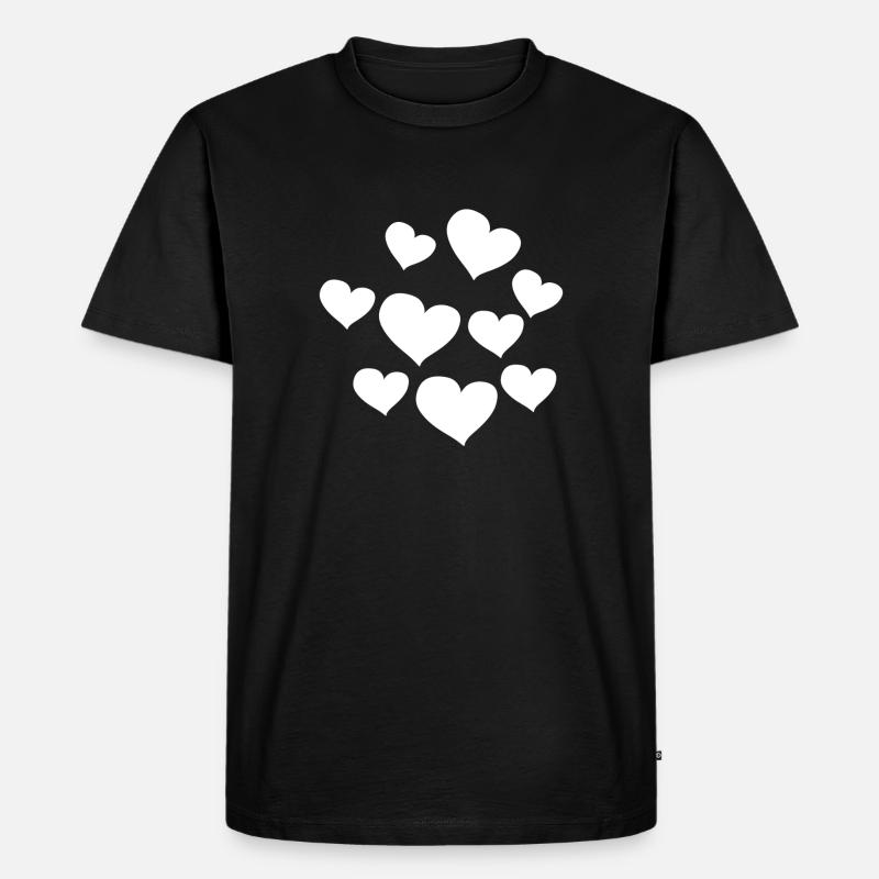 herz muster herzen symbol liebe - Männer Premium Bio T-Shirt - Schwarz