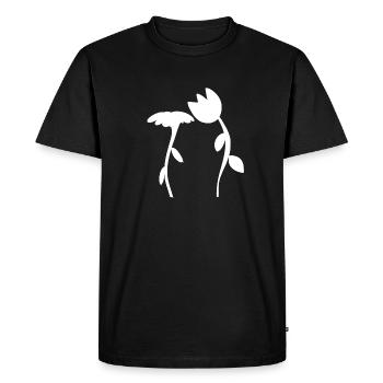 Symbole de fleur fleur plante forme deux fleurs - T-shirt Premium bio Homme - noir - Devant - Nico (187cm)