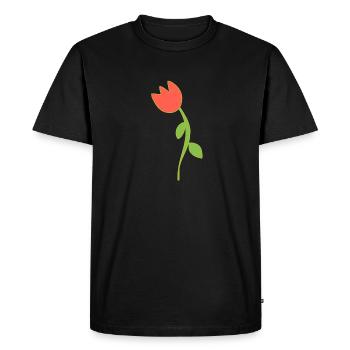 Flower symbol blossom plant red rose - Men's Premium Organic T-Shirt - black - Front - Nico (187cm)