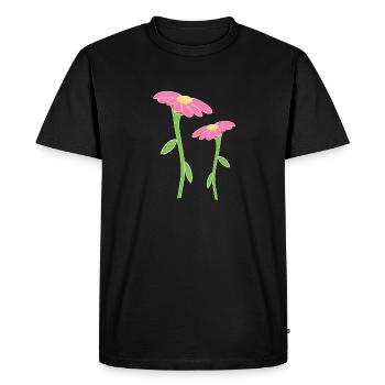 Flower Symbol Blossom Plant Two Flowers - Men's Premium Organic T-Shirt - black - Front - Nico (187cm)