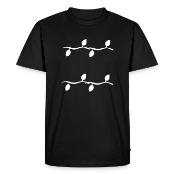 Feuilles Ligne Nature Forme Végétale - T-shirt Premium bio Homme - noir - Devant - Nico (187cm)