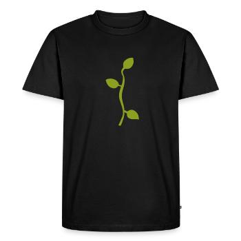 Leaf Leaves Line Nature Green Branch - Men's Premium Organic T-Shirt - black - Front - Nico (187cm)