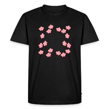 Fleurs Fleur Plante Rose Cadre Forme - T-shirt Premium bio Homme - noir - Devant - Nico (187cm)
