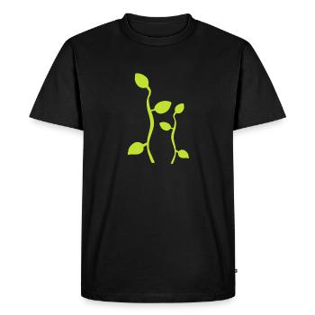 leaf, leaves, leaves, line, nature, branch, plants, green - Men's Premium Organic T-Shirt - black - Front - Nico (187cm)