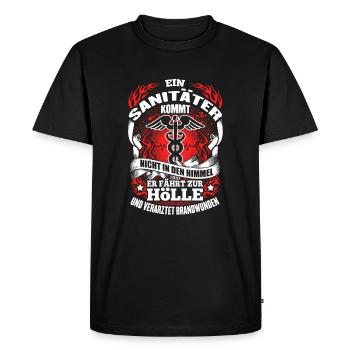 Ein Sanitäter fährt zur Hölle - Männer Premium Bio T-Shirt - Schwarz - Vorne - Nico (187cm)