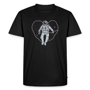 Outer space heart - Men's Premium Organic T-Shirt - black - Front - Nico (187cm)