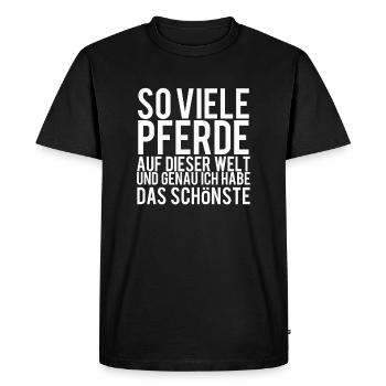 Horse awards gift - Men's Premium Organic T-Shirt - black - Front - Nico (187cm)