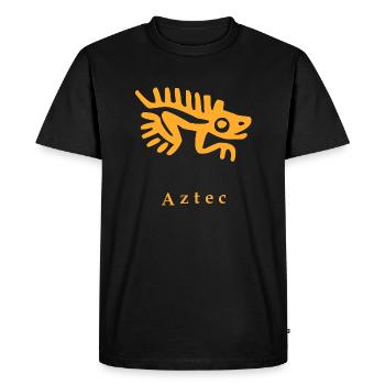 Lézard aztèque - T-shirt Premium bio Homme - noir - Devant - Nico (187cm)