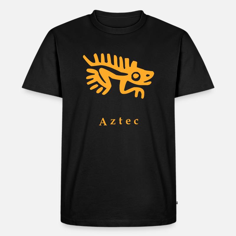 Azteken Echse - Männer Premium Bio T-Shirt - Schwarz