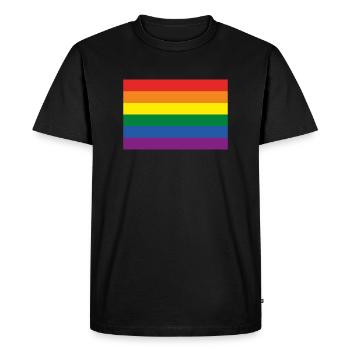 LGBT Flag - Gay Pride Flag - Men's Premium Organic T-Shirt - black - Front - Nico (187cm)