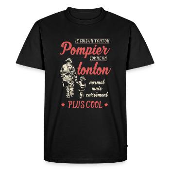Super Tonton Pompier Cadeau Fete Des Peres - T-shirt Premium bio Homme - noir - Devant - Nico (187cm)