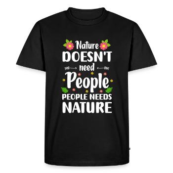 Nature Protection de l’environnement Montagnes - T-shirt Premium bio Homme - noir - Devant - Nico (187cm)