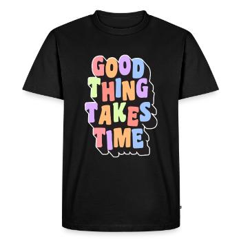 Hourglass Symbol Timeless Art - Men's Premium Organic T-Shirt - black - Front - Nico (187cm)