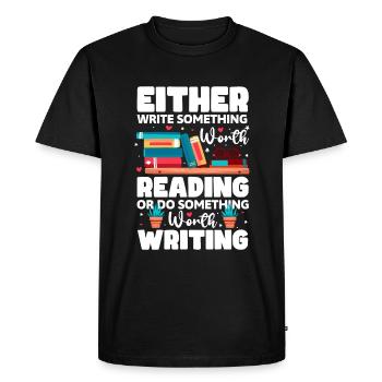 Writer Novel Literature Book author - Men's Premium Organic T-Shirt - black - Front - Nico (187cm)