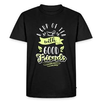 Teacup Tea Lovers Teas - Men's Premium Organic T-Shirt - black - Front - Nico (187cm)