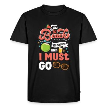 Beach Waves Breeze - Men's Premium Organic T-Shirt - black - Front - Nico (187cm)