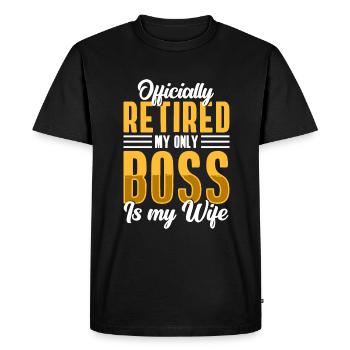 Pension de grand-père retraité Retraite - T-shirt Premium bio Homme - noir - Devant - Nico (187cm)