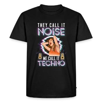 Rave Rave Music Party Energy - Men's Premium Organic T-Shirt - black - Front - Nico (187cm)