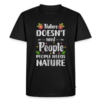 Arbre, Amoureux de la nature, Loisirs, Paysage - T-shirt Premium bio Homme - noir - Devant - Nico (187cm)