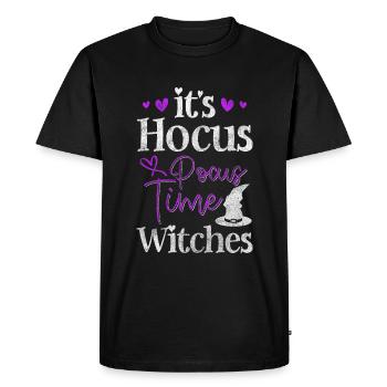 Sortilège de balai de sorcellerie Wicca - T-shirt Premium bio Homme - noir - Devant - Nico (187cm)