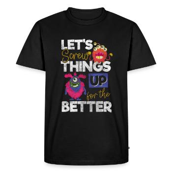 Les monstres effraient terriblement mignons - T-shirt Premium bio Homme - noir - Devant - Nico (187cm)