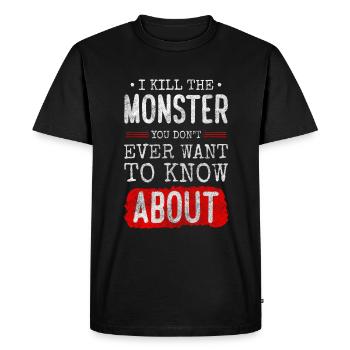 Horreur effrayante drôle - T-shirt Premium bio Homme - noir - Devant - Nico (187cm)