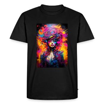 Fille graffiti - T-shirt Premium bio Homme - noir - Devant - Nico (187cm)