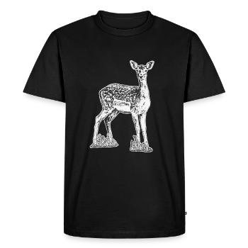 Cerf noir et blanc - T-shirt Premium bio Homme - noir - Devant - Nico (187cm)