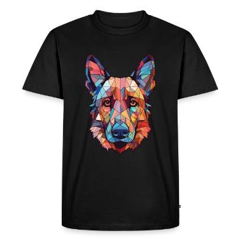 Belgian Shepherd Dog Breed Watercolor Illustration - Men's Premium Organic T-Shirt - black - Front - Nico (187cm)