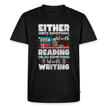 Auteur Littérature Auteur Auteur de livre - T-shirt Premium bio Homme - noir - Devant - Nico (187cm)