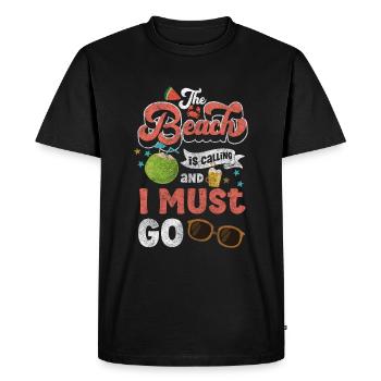 Holiday, Waves, Breeze, Nature - Men's Premium Organic T-Shirt - black - Front - Nico (187cm)